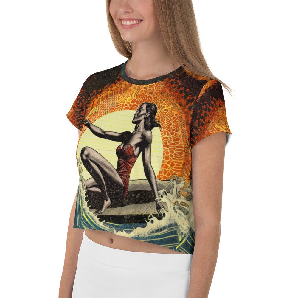 Surf's Up Crop Tee for Women - Beyond T-shirts