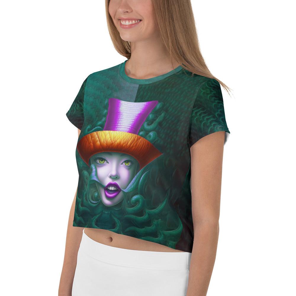 Melodic Harmony All-Over Print Crop T-Shirt - Beyond T-shirts