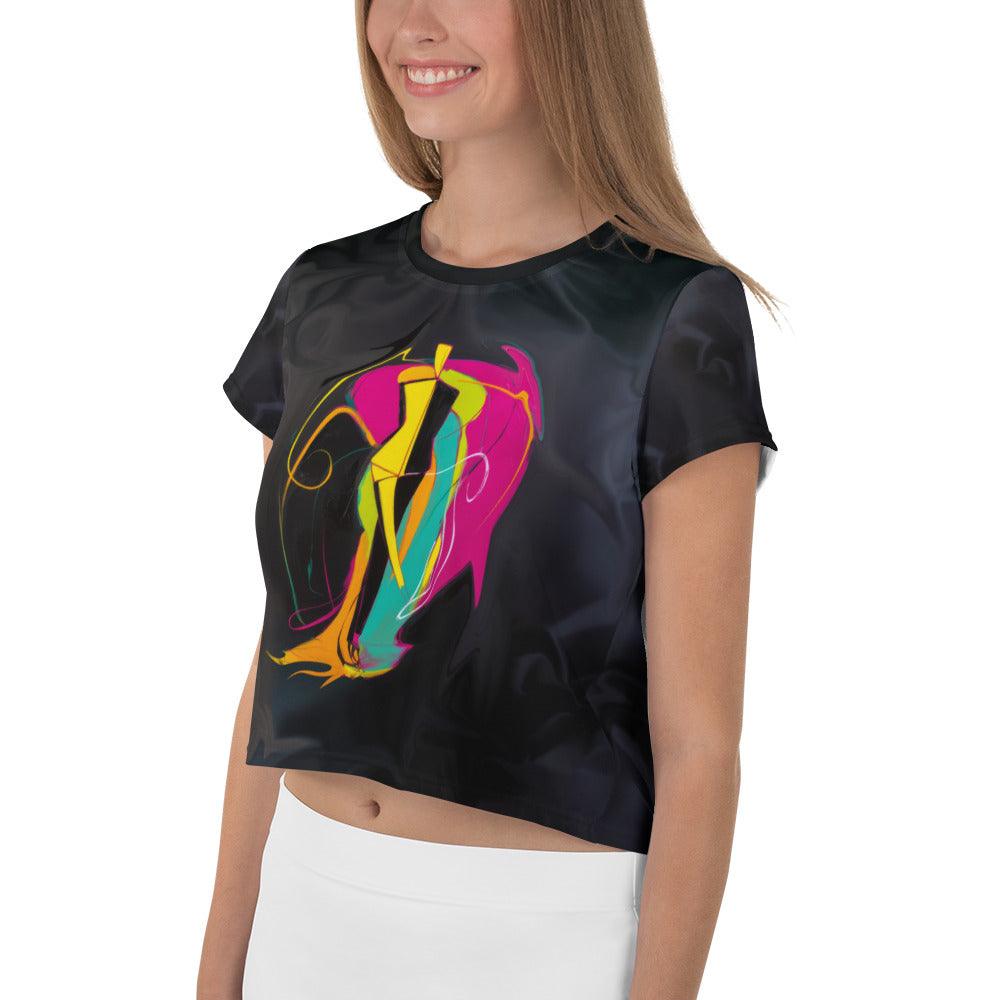 Urban Streetwear All-Over Print Women's Crop Tee - Beyond T-shirts