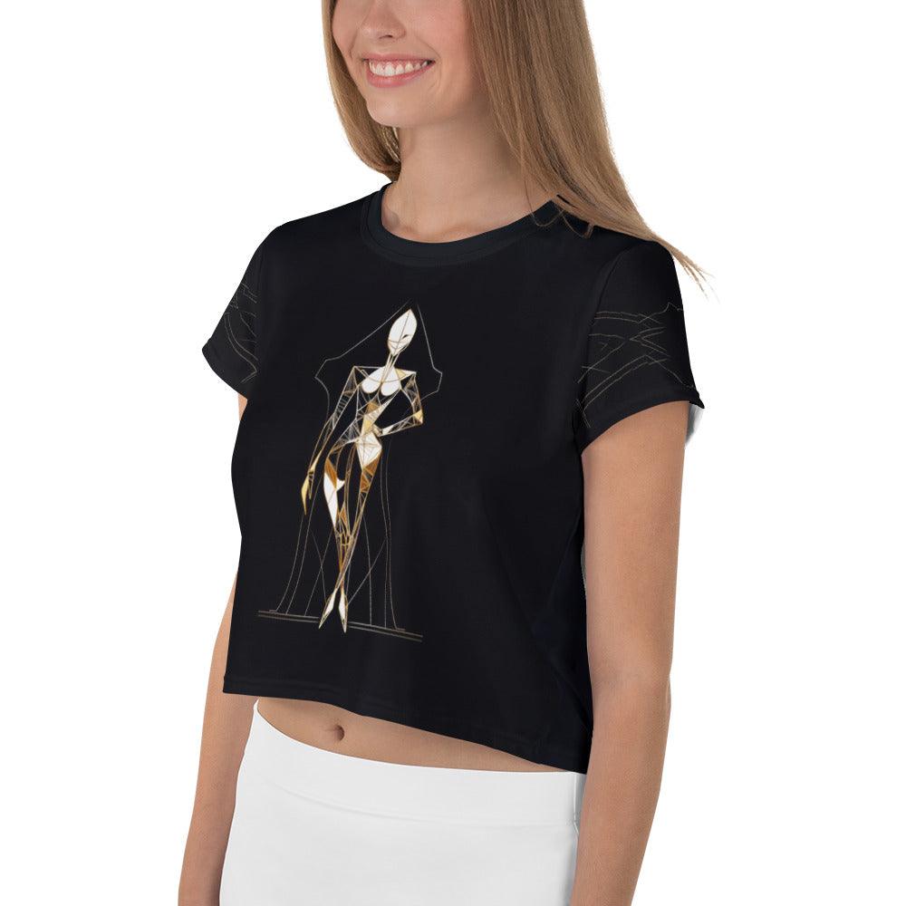 Glamorous Metallic All-Over Print Women's Crop Tee - Beyond T-shirts