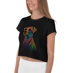 Playful Puppies All-Over Print Crop T-Shirt - Beyond T-shirts