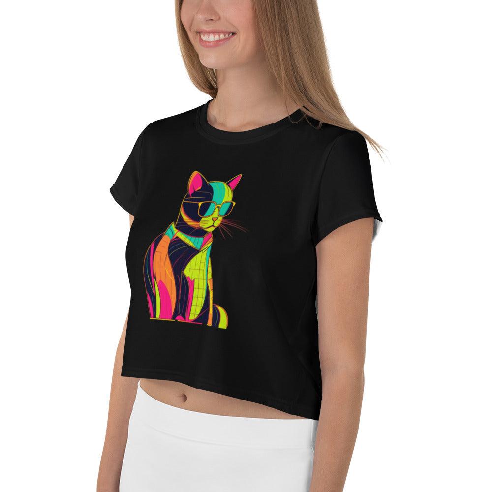 Elegant Whiskers Crop T-Shirt - Beyond T-shirts