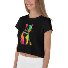 Elegant Whiskers Crop T-Shirt - Beyond T-shirts