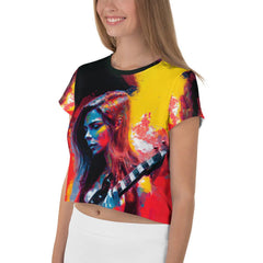 Harmony-inspired Crop Tee - Women's All-Over Print Music Top - Beyond T-shirts