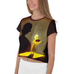 Melody Muse Crop Tee - Women's All-Over Print Music Shirt - Beyond T-shirts