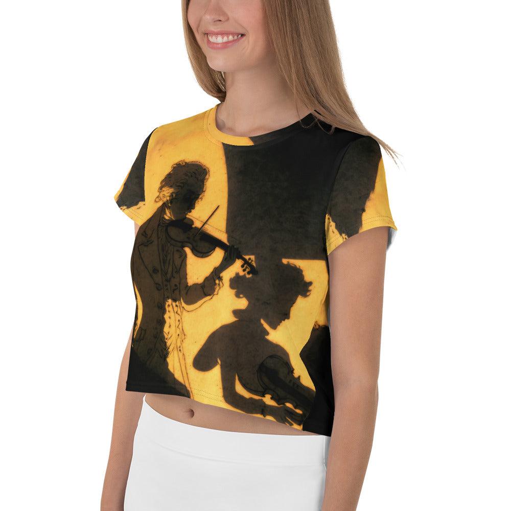 Groove On All-Over Print Crop Top - Music Lover's Essential - Beyond T-shirts