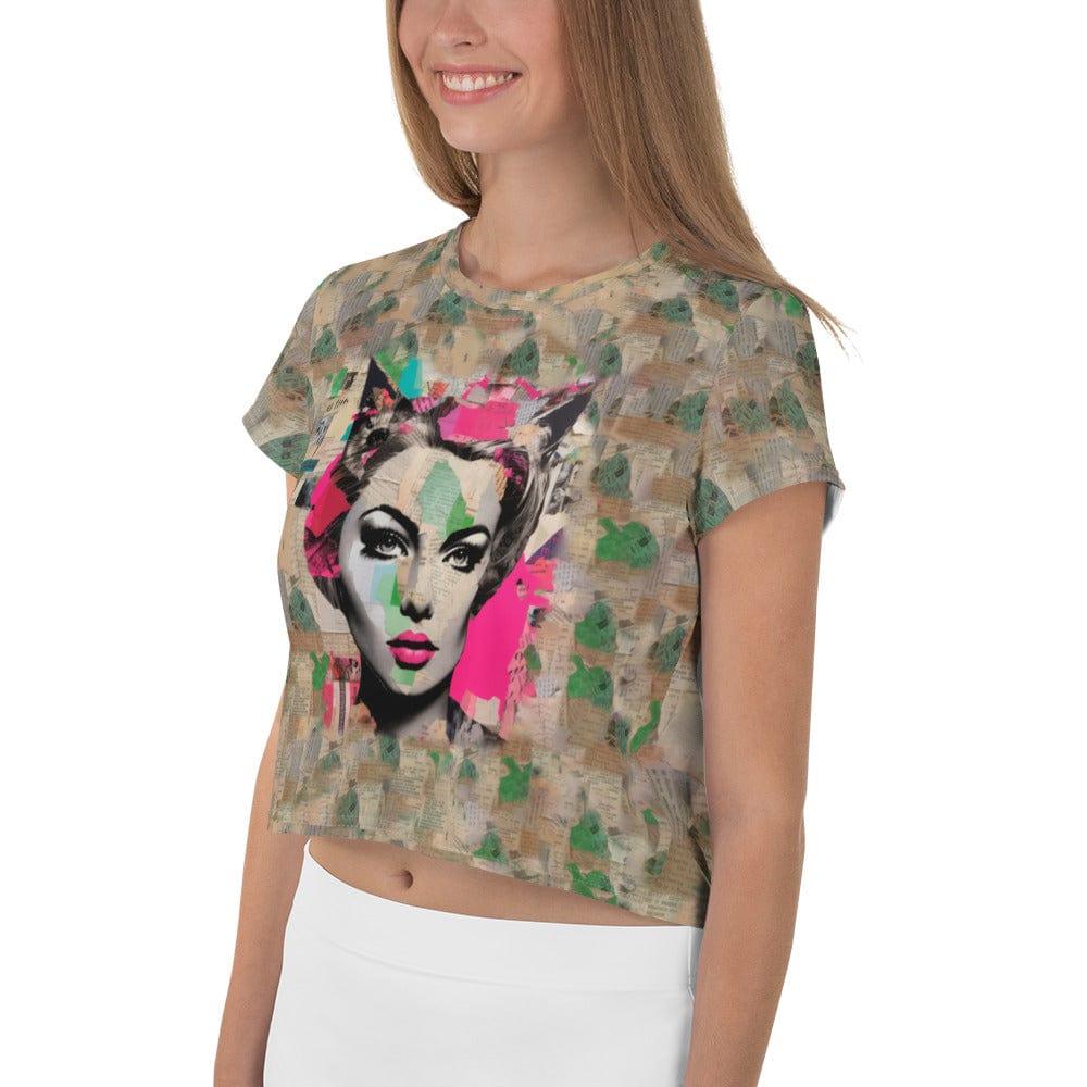 Harmonic Fusion Women's All-Over Print Crop T-Shirt - Beyond T-shirts