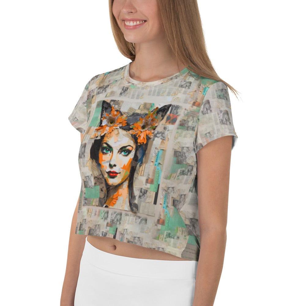 Music Muse Women's All-Over Print Crop T-Shirt - Beyond T-shirts