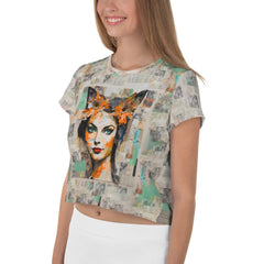 Music Muse Women's All-Over Print Crop T-Shirt - Beyond T-shirts