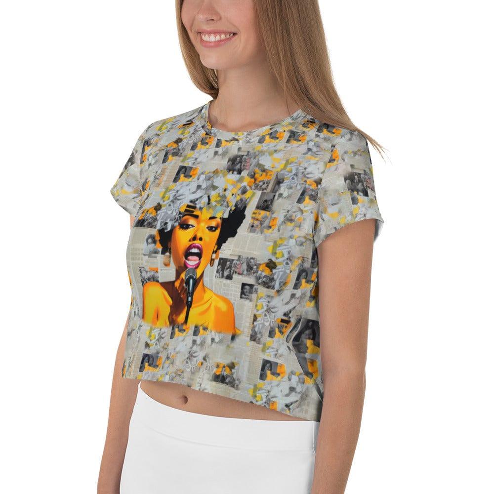 Harmonic Fusion Women's All-Over Print Crop T-Shirt - Beyond T-shirts