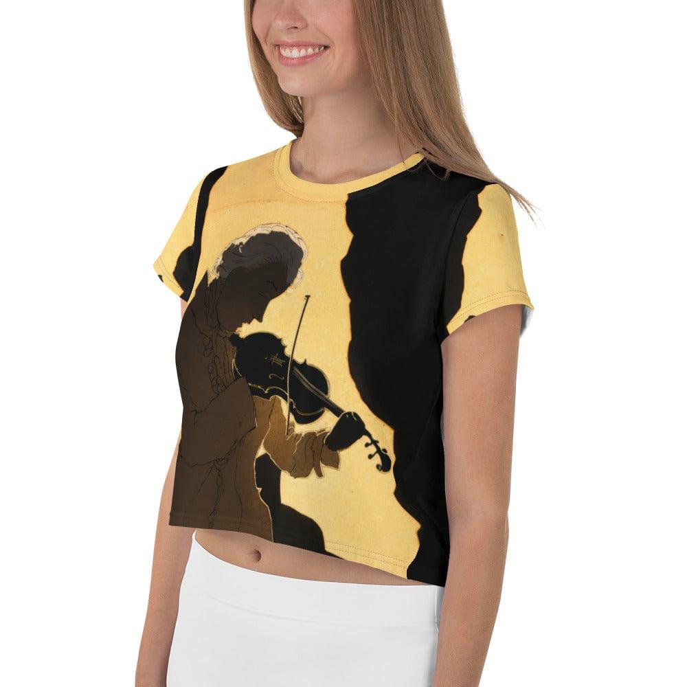 Music Note Delight All-Over Print Crop T-Shirt - Beyond T-shirts
