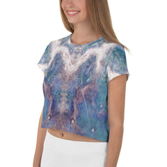 Savannah Splendor Women's Natural Pattern Crop T-Shirt - Beyond T-shirts