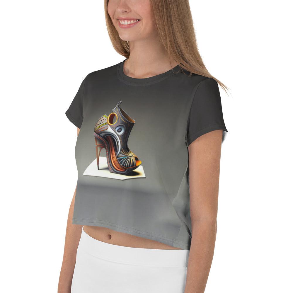 Lunar Sole Futuristic Shoes Crop Tee for Her - Beyond T-shirts