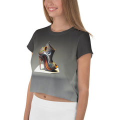 Lunar Sole Futuristic Shoes Crop Tee for Her - Beyond T-shirts