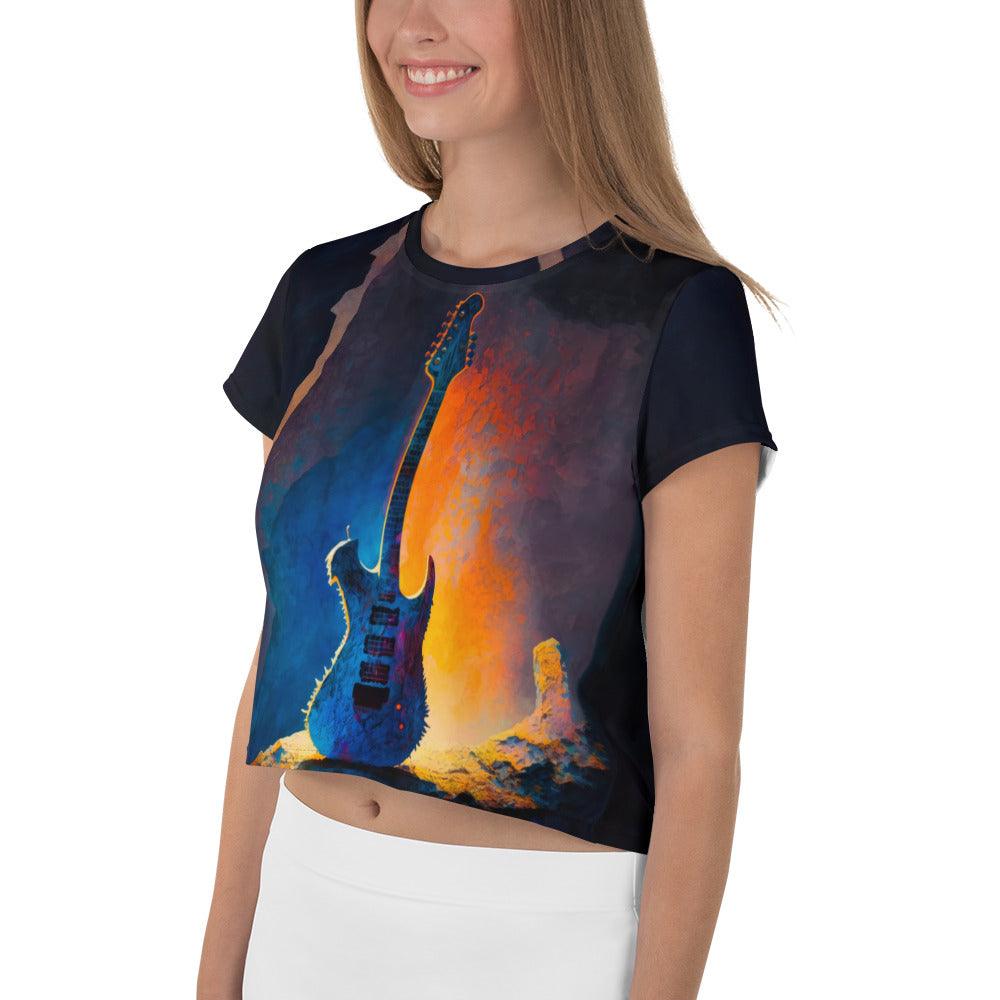 Music Notes Delight All-Over Print Women's Crop Tee - Beyond T-shirts