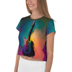 Harmony Groove Women's Music Crop Tee - All-Over Print - Beyond T-shirts