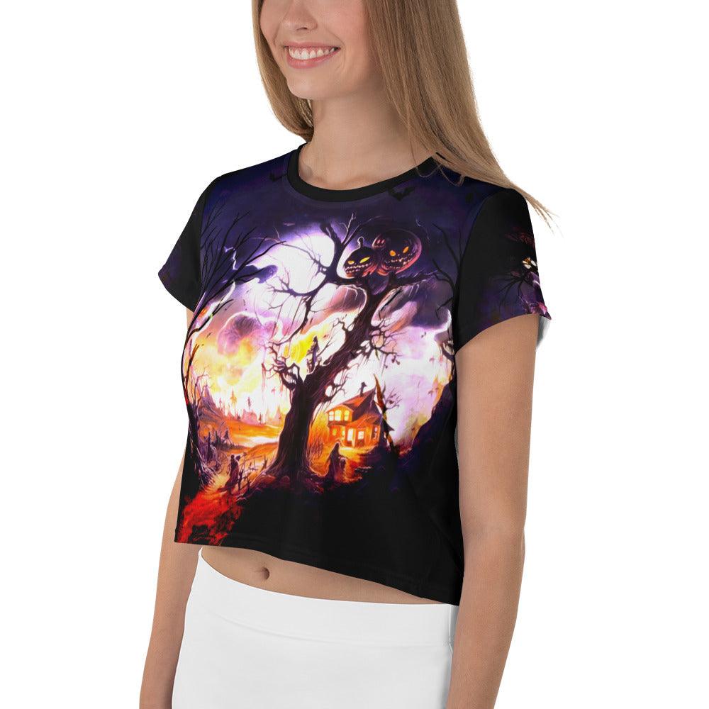 Witchy Vibes Halloween Crop Tee - Beyond T-shirts