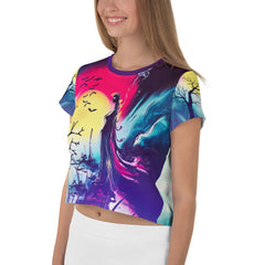 Ghostly Whispers All-Over Print Crop Tee - Beyond T-shirts