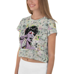 Rock 'n' Roll Legends Unite All-Over Print Crop T-Shirts - Beyond T-shirts