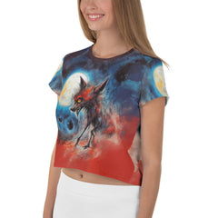 Fright Night Fiesta Women's All-Over Print Crop T-Shirt - Beyond T-shirts