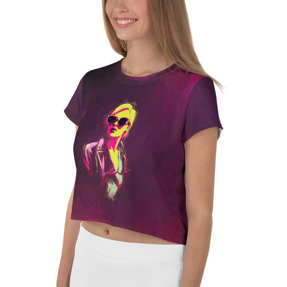 Colorful Canvas Women's All-Over Print Crop T-Shirt - Beyond T-shirts