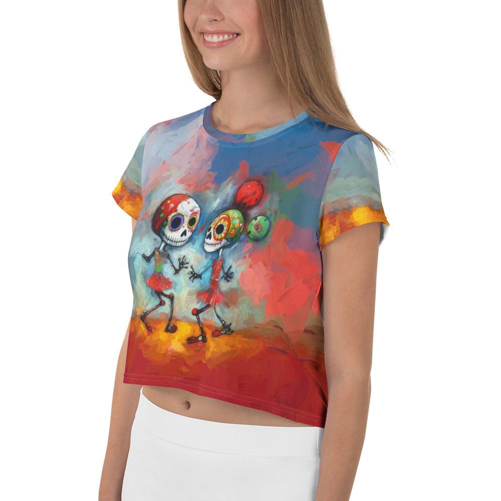 Wickedly Wonderful Cats Women's All-Over Print Crop T-Shirt - Beyond T-shirts