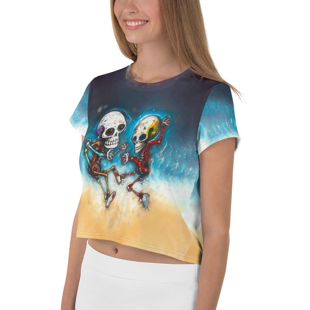 Halloween Harvest Women's All-Over Print Crop T-Shirt - Beyond T-shirts