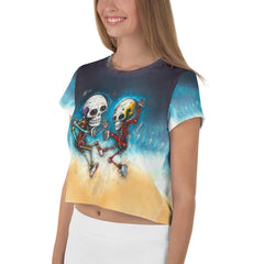 Halloween Harvest Women's All-Over Print Crop T-Shirt - Beyond T-shirts