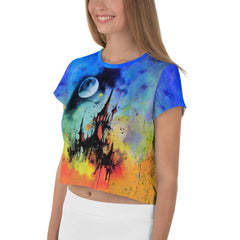 Spooky Night Halloween Crop T-Shirt - Beyond T-shirts