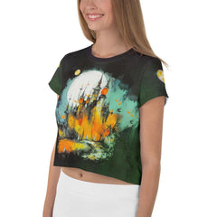 Full Moon Frights Crop T-Shirt - Beyond T-shirts