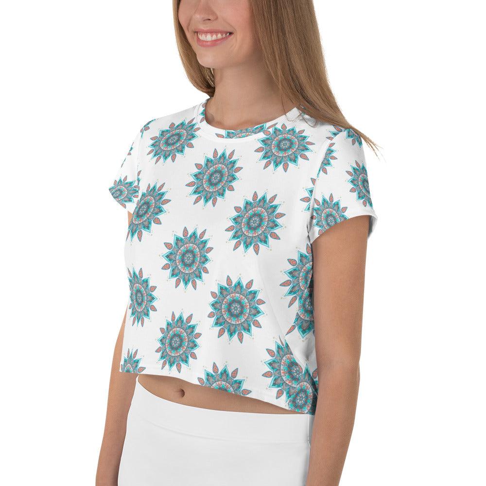 Mystic Lotus Mandala Crop Tee - Beyond T-shirts