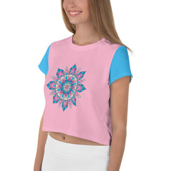 Sun And Moon Mandala Crop Tee - Beyond T-shirts