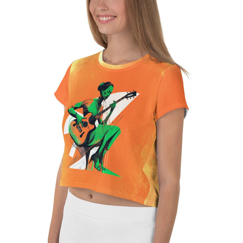 Jazz Groove All-Over Print Crop T-Shirt - Beyond T-shirts