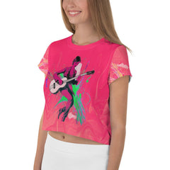 Electric Guitar All-Over Print Crop T-Shirt - Beyond T-shirts