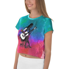 Guitar Solo All-Over Print Crop T-Shirt - Beyond T-shirts