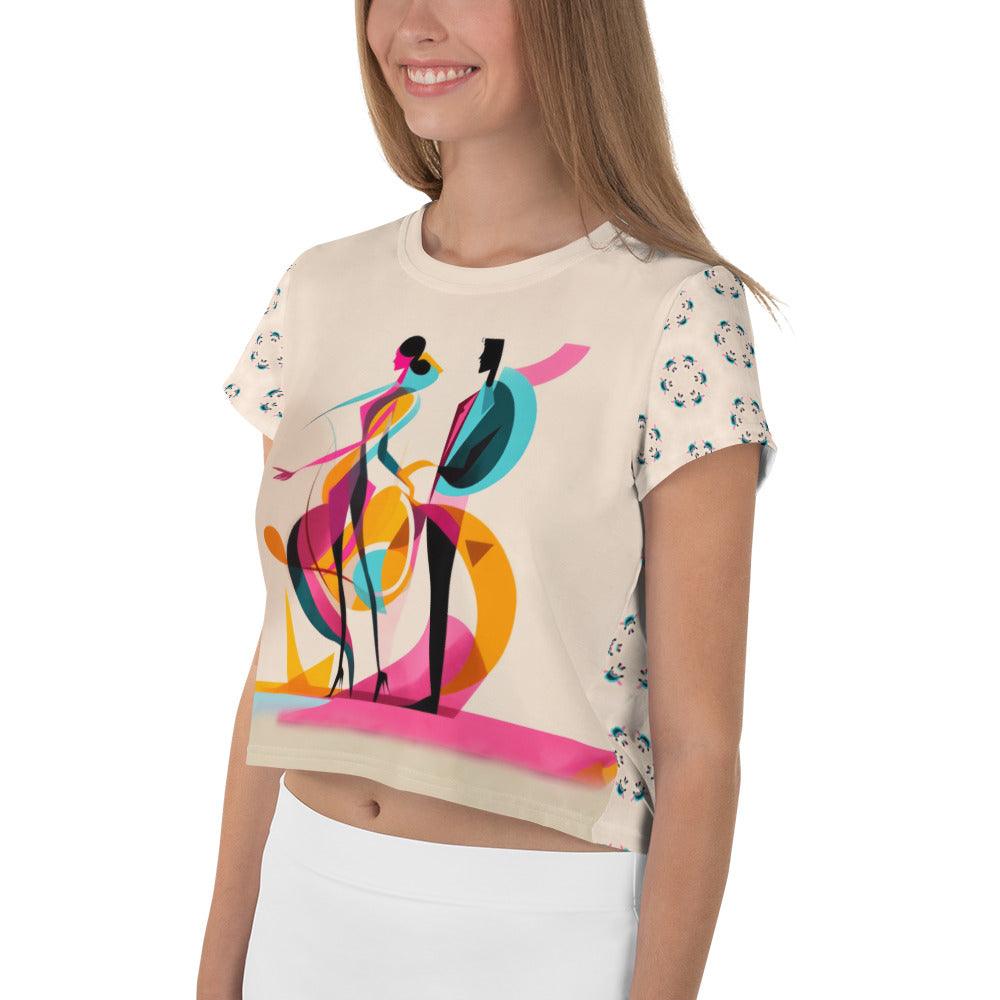 Artistic Elegance All-Over Print Crop T-Shirt - Beyond T-shirts