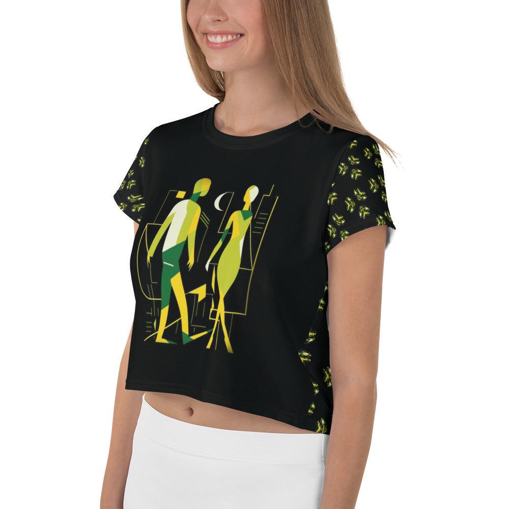 Abstract Ambition All-Over Print Crop T-Shirt - Beyond T-shirts