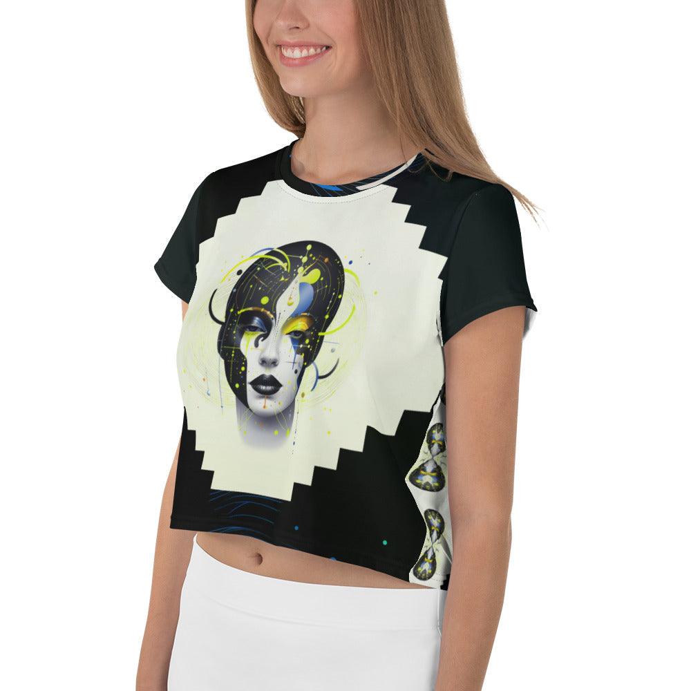 Empowering Expressions in Abstraction: Women's Crop T-Shirt - Beyond T-shirts