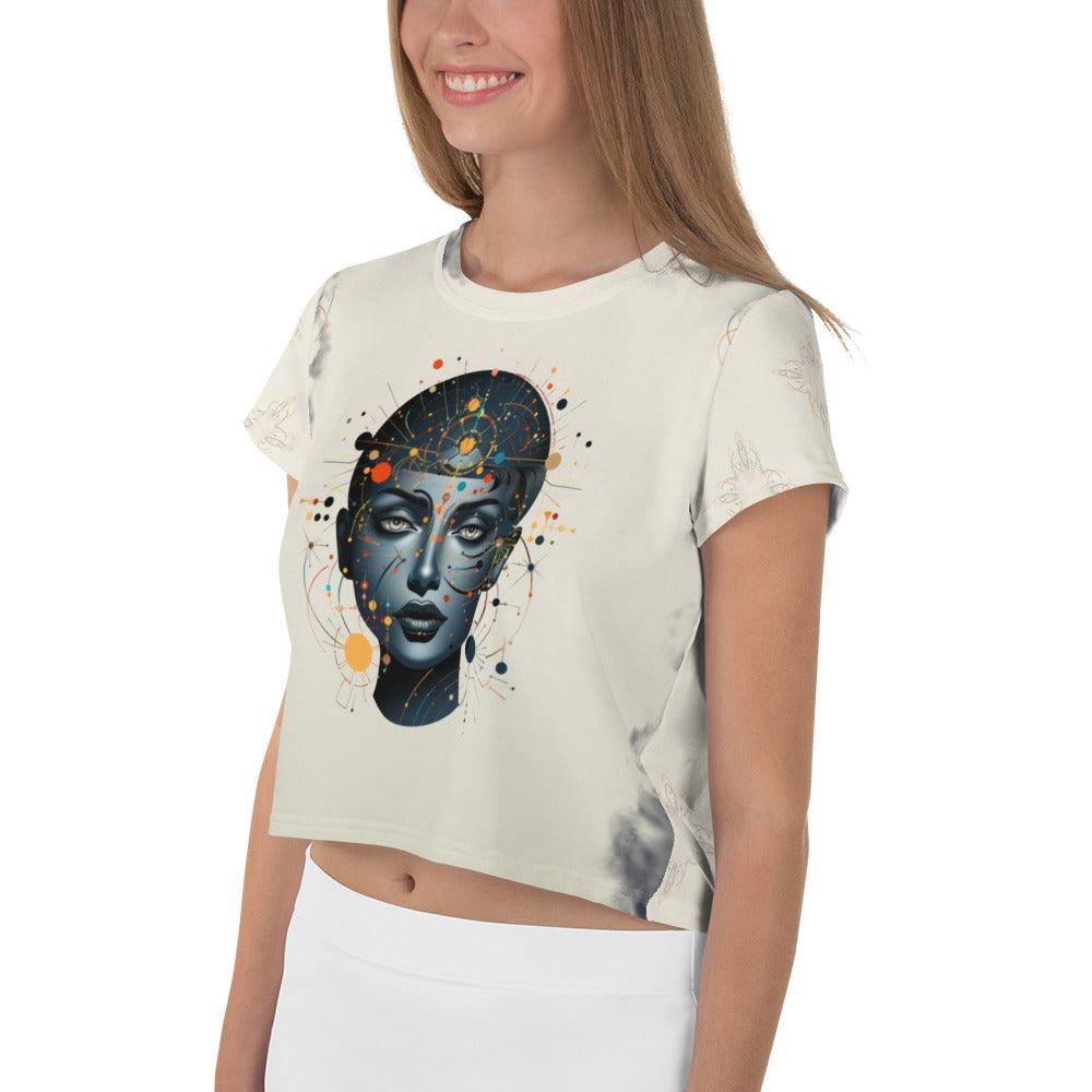 Abstract Portraits of Women's Essence: Painting Crop Tee - Beyond T-shirts