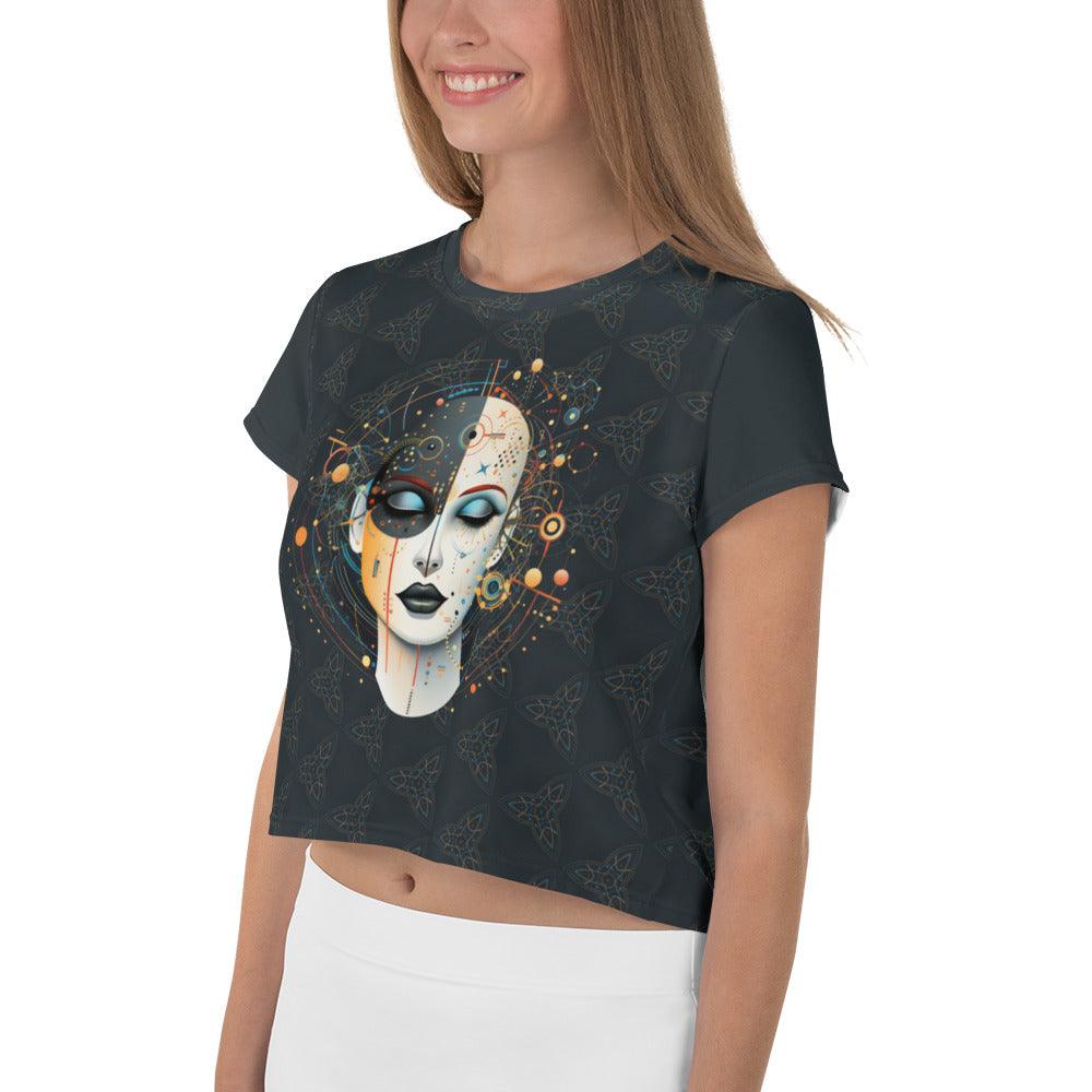 Abstract Visions of Femininity: Women's Crop Tee - Beyond T-shirts