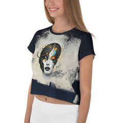 Abstract Women: A Tapestry of Strength Crop Tee - Beyond T-shirts