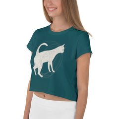 Elegant Eagle Embrace Crop Tee