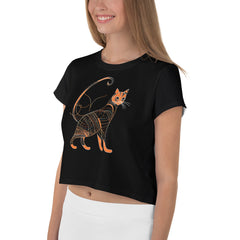 Fashionable Fox Fantasy Women's Crop T-Shirt