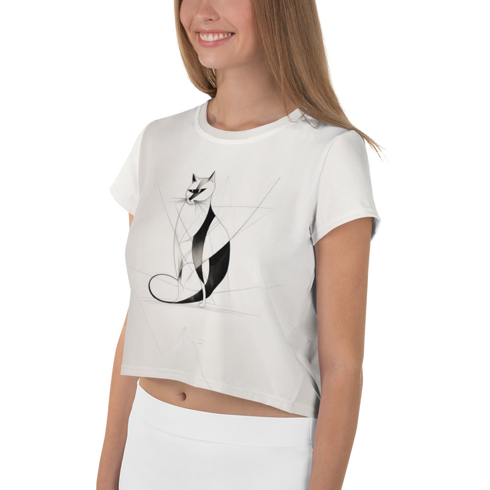 Alluring Armadillo Artistry Women's Crop T-Shirt