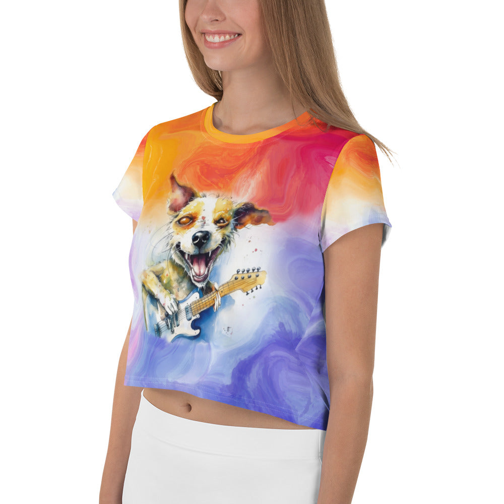 Women's Crop Top with Rockstar Design