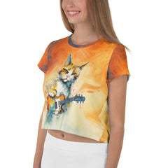 Women's Crop Top with Traveler Design