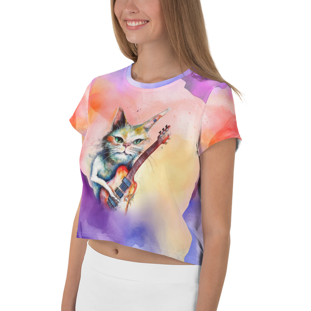 Women's Crop Top with Yoga Design