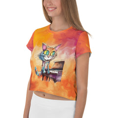 Women's Crop Top with Astronaut Design