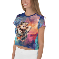 Women's Crop Top with Firefighter Design