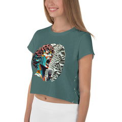 Melodic Waves All-Over Print Crop T-Shirts